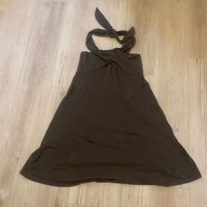 ✨Sale✨ Patagonia Brown/green Halter Tie A-Line Dress Sleeveless Regular Size S